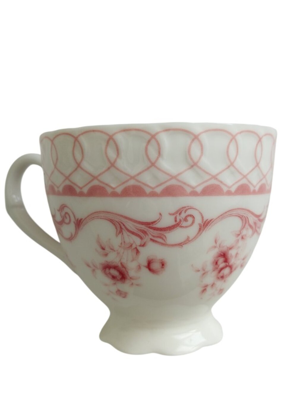 Gracie China Coastline Imports Pink Vine Teacups and Saucers Set of 2 Bone China - Picture 6 of 14